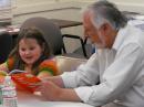 Doug, N1CWR, reads to Hope about a different kind of ham, the "Green Eggs and Ham” variety.